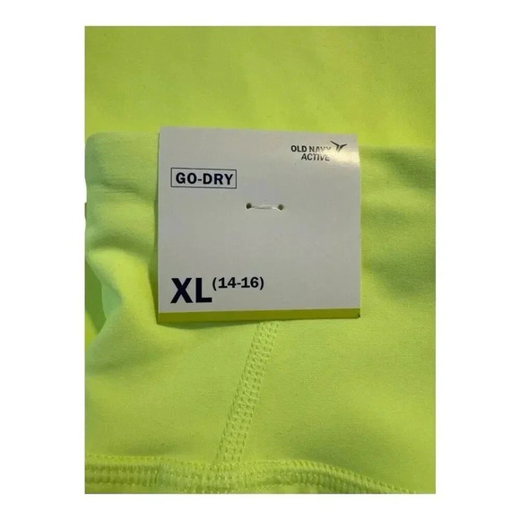 NEW Old Navy Active Girl’s XL Neon Yellow High-Waist Biker Shorts Activewear NWT - Picture 4 of 5